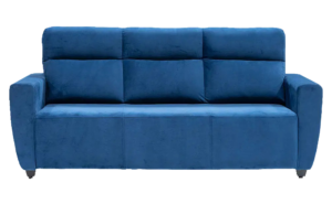 blue 3 seater sofa png with transparent background